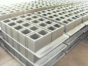 The plastic pallets concrete hollow block